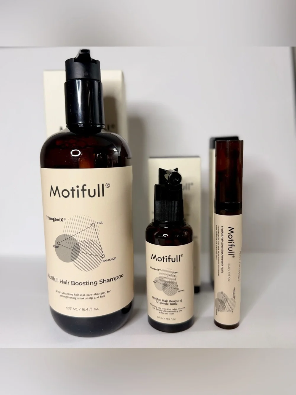 Motifull Hair Boosting 3-Piece Set Shampoo + Ampoule Tonic